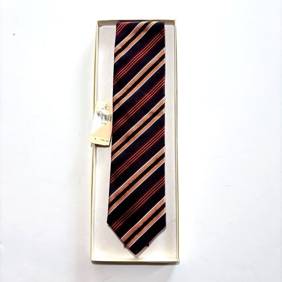 Ermenegildo Zegna Other - ERMENEGILDO ZEGNA 95% Silk/Cotton Tie/Necktie Italy Striped VTG Purple/Red NWT